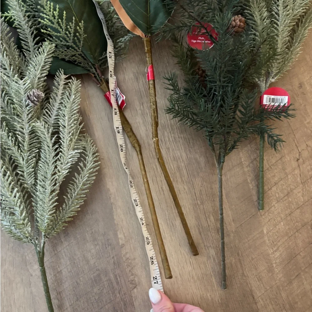 Artificial Magnolia and Pine Holiday Pick Bundle - Green and Brown
